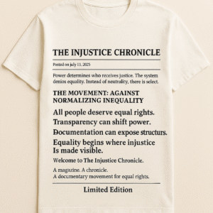 T-Shirt „The Injustice Chronicle“ – Resistance Edition
