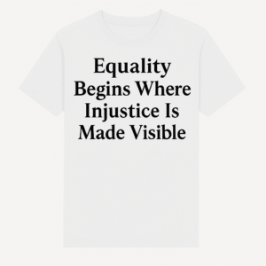 T-Shirt „Equality Begins Where Injustice Is Made Visible“ – Resistance Edition