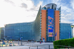European Commission headquarters in Brussels — used here as a symbol of Europe’s forced turn toward India.