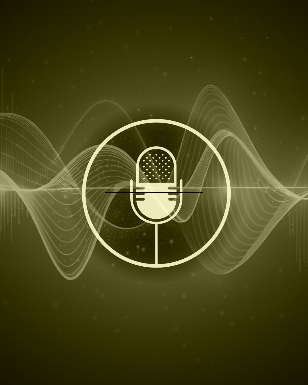 Studio microphone with sound waves symbolizing media power and influence