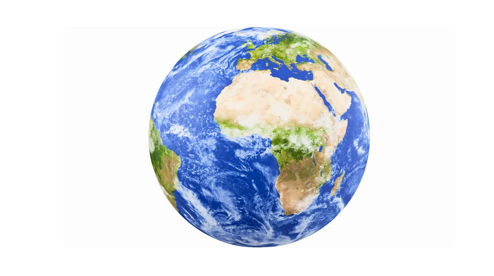 A top‑down view of the Earth showing continents and oceans without any political borders, symbolizing that boundaries are human inventions and not natural features.