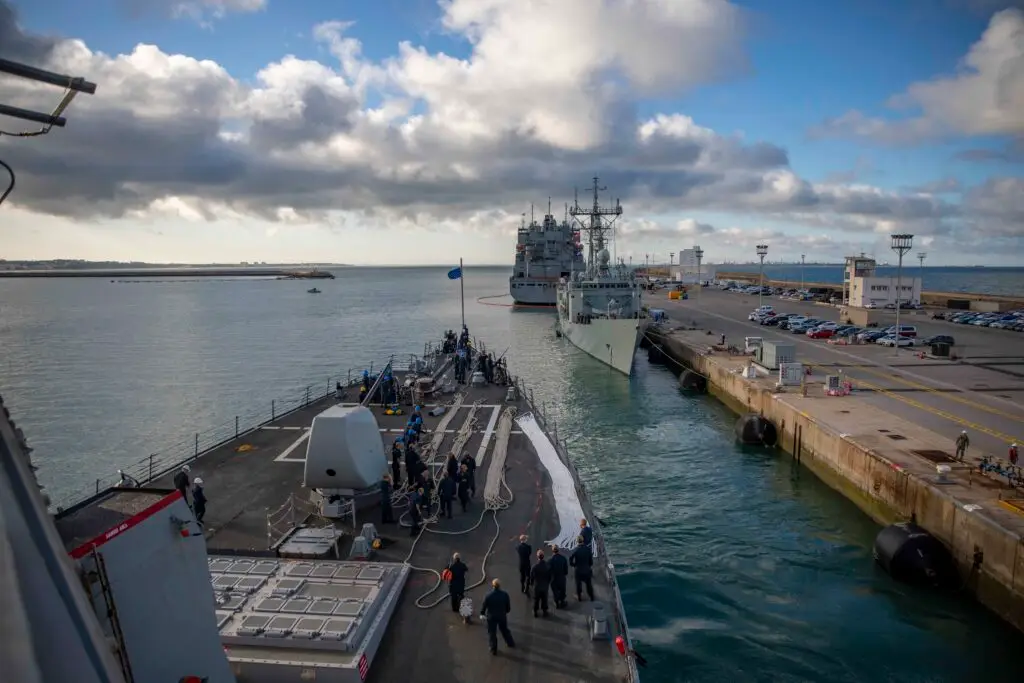 US destroyer USS Arleigh Burke (DDG 51) at Naval Station Rota in Spain, used here to illustrate Spain’s refusal to allow US bases to be used for strikes on Iran and the broader power imbalance in the UN Security Council’s veto system.